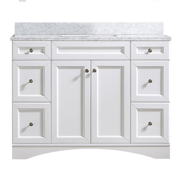 Image of Casainc | 47.2-In White Single Sink Bathroom Vanity And White Marble Top | Rona