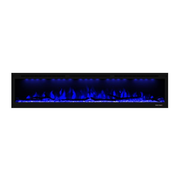 CASAINC 74-in Black LED Electric Fireplace