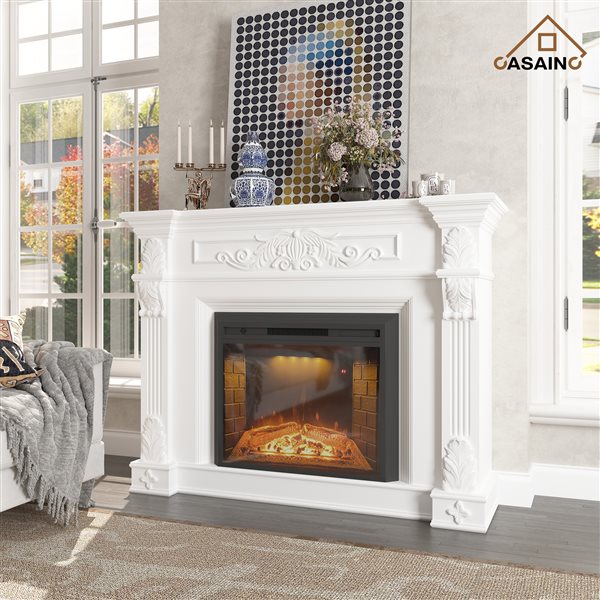 CASAINC 30.51-in Black LED Electric Fireplace