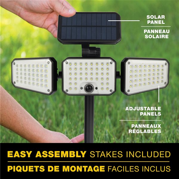 Bell + Howell Bionic Max 110-degree 500-lumen Black Solar-Powered Integrated LED Motion-Activated Floodlight with Timer