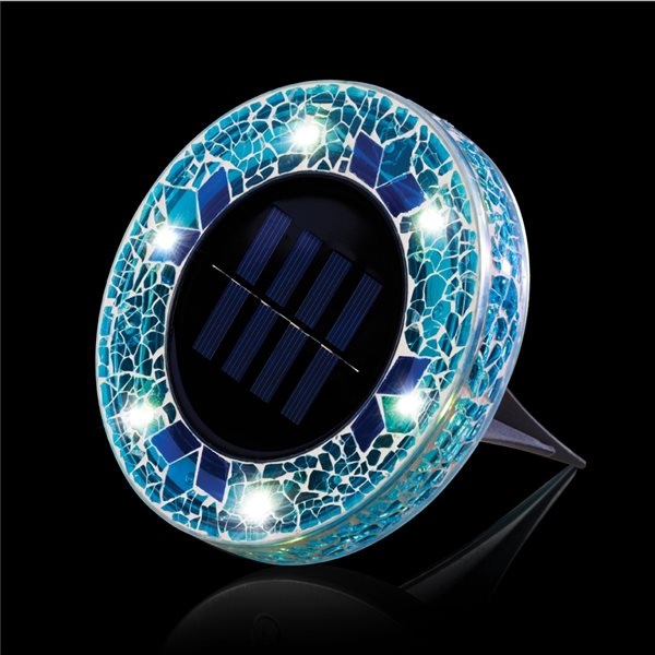 Bell + Howell 6 LED Mosaic Blue Solar Disk Lights - 8-Pack