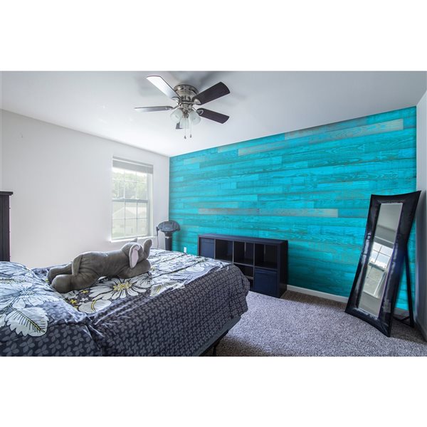 Wood Art Products Blue Premium Wall Planks for Interior Wall Decoration