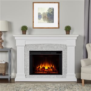 Real Flame Deland Grand 63-in Infrared Electric Fireplace in White