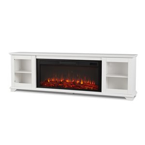 Real Flame Benjamin 81-in  White Landscape Infrared Electric Fireplace