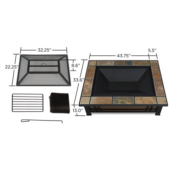 Real Flame Hamilton 33.6-in Wood Fire Pit