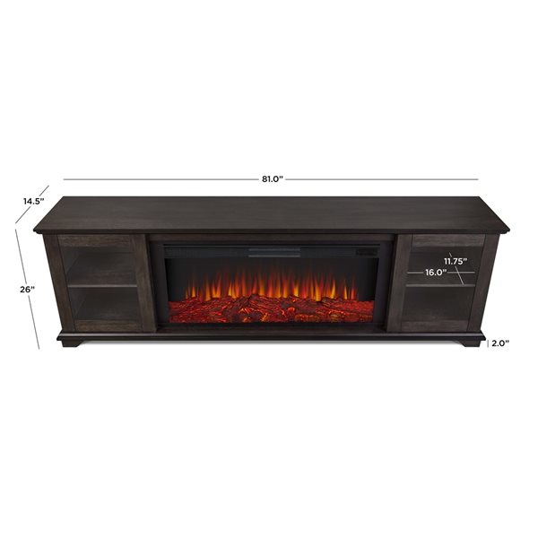 Real Flame Benjamin 81-in Weathered Wood Landscape Infrared Electric Fireplace