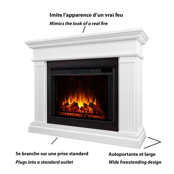 Foyer électrique à infrarouge Centennial Grand par Real Flame 55,5 po blanc