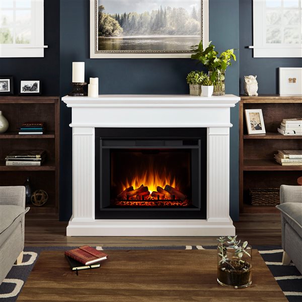 Real Flame Centennial Grand 55.5-in White Infrared Electric Fireplace