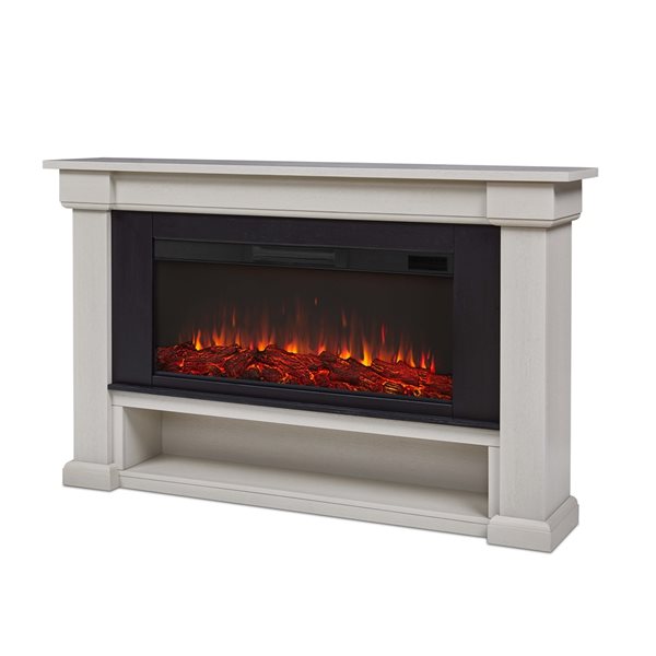 Real Flame Bristow 66-in Landscape Electric Fireplace in Bone White