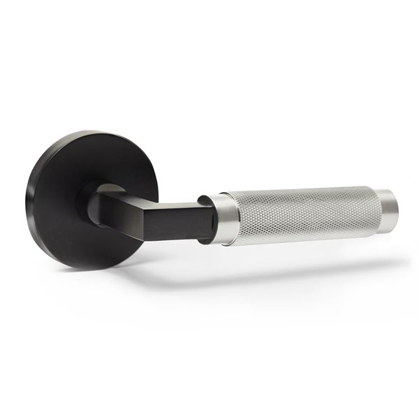 Explore Hardware Barcelona Black and Silver Reversible Passage Door Handle