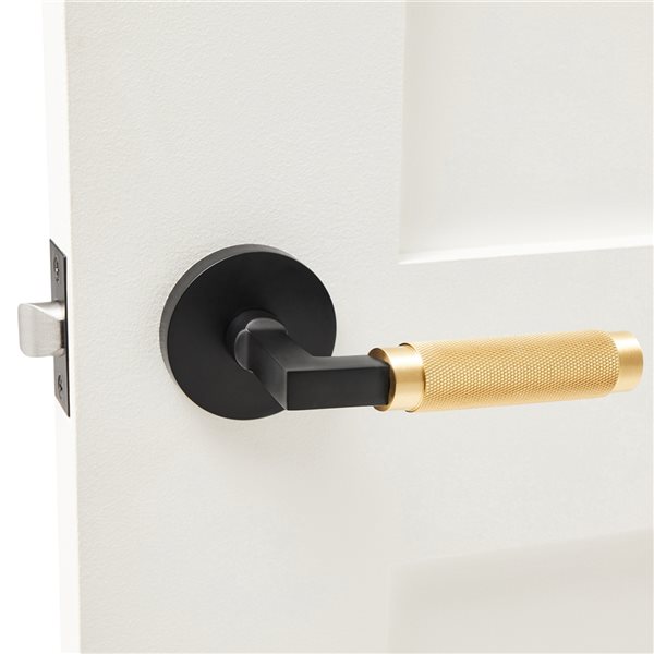 Explore Hardware Monte Carlo Black and Gold Reversible Passage Door Handle