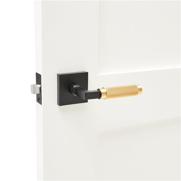 Explore Hardware Geneva Black and Gold Reversible Passage Door Handle