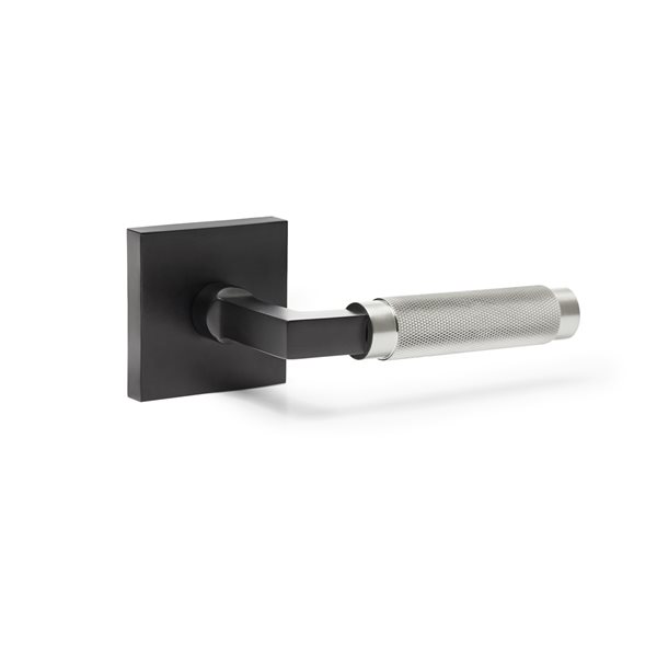 Explore Hardware New York Black and Silver Reversible Privacy Door Handle