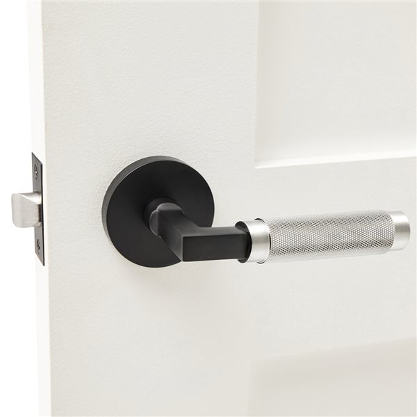 Explore Hardware Barcelona Black and Silver Reversible Privacy Door Handle