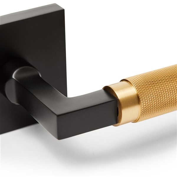 Explore Hardware Geneva Black and Gold Reversible Privacy Door Handle