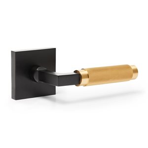 Poignée de porte intimité réversible Geneva par Explore Hardware, noir et or