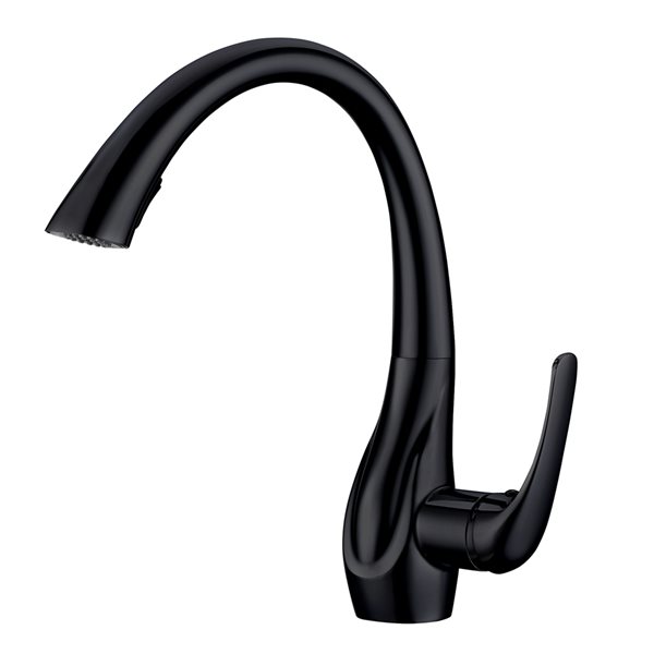 Mondawe Matte Black 2-Function Pull-down 1-handle Deck Mount Kitchen Faucet