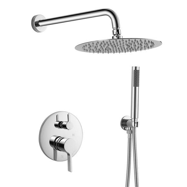 Mondawe 10-in Round Wall Mount Built-in Shower System Set-in Chrome