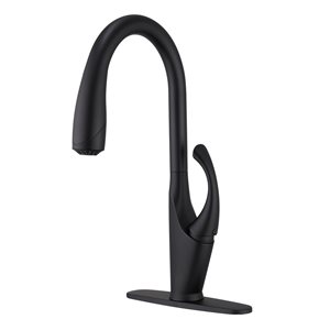 Mondawe Matte Black 3-Function Pull-down 1-handle Deck Mount Kitchen Faucet