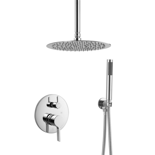 Mondawe 10-in Round Ceiling Mount Built-in Shower System Set-in Chrome