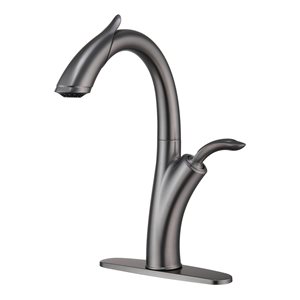 Mondawe Grey 2-Function Pull-down 1-handle Deck Mount Kitchen Faucet