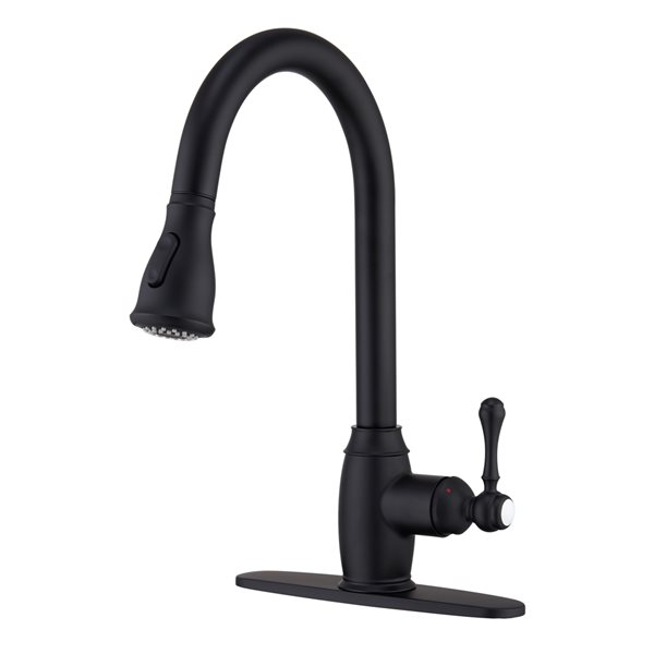 Mondawe Matte Black 2Function Pulldown 1handle Deck Mount Kitchen