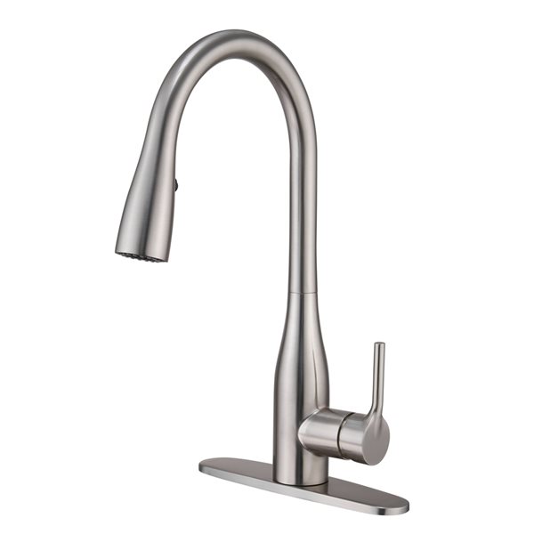 Mondawe Brushed Nickel 3-Function Pull-down 1-handle Deck Mount Kitchen Faucet