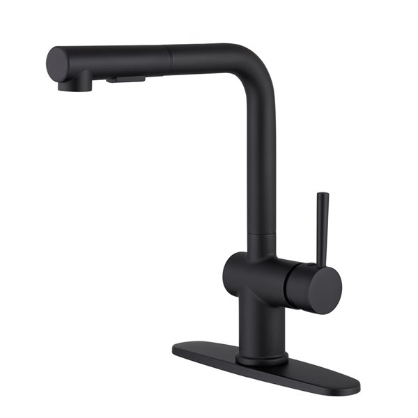 Mondawe Matte Black 2-Function Pull-down 1-handle Deck Mount Kitchen Faucet