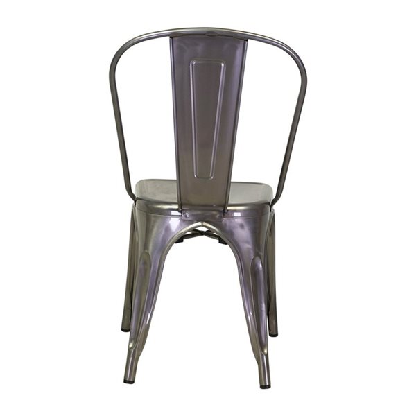 TAKE ME HOME Chrome Metal Frame Armless Chair - Set of 2