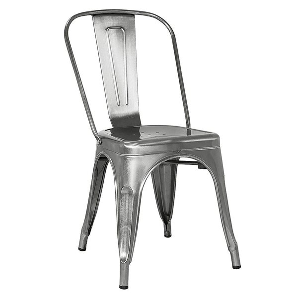 TAKE ME HOME Chrome Metal Frame Armless Chair - Set of 2