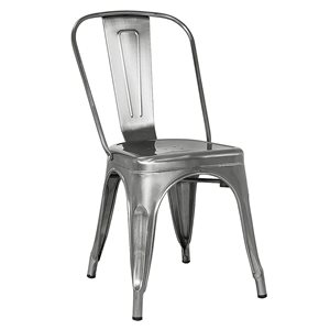 TAKE ME HOME Chrome Metal Frame Armless Chair - Set of 2