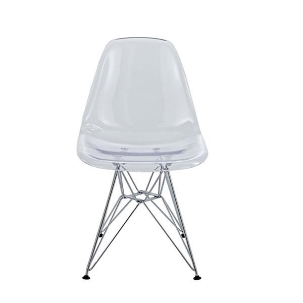 TAKE ME HOME Ghost Louvre Chair with Silver Base - Set of 2