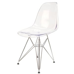 TAKE ME HOME Ghost Louvre Chair with Silver Base - Set of 2