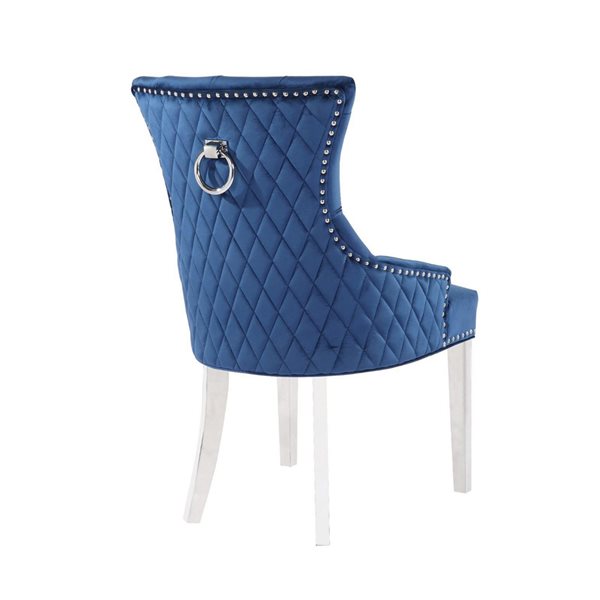 TAKE ME HOME Diamond Armand Chair Blue and Chrome - Set of 2
