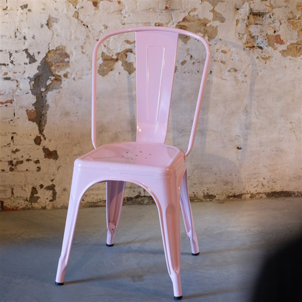 hot pink metal chair