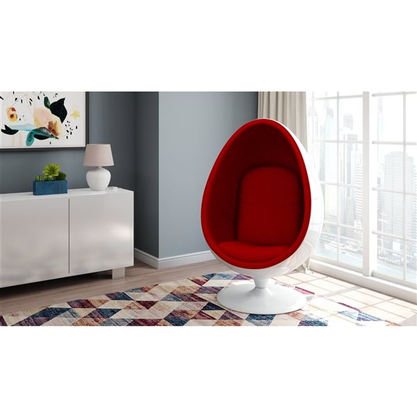 TAKE ME HOME Modern Red Cotton Chaise Lounge