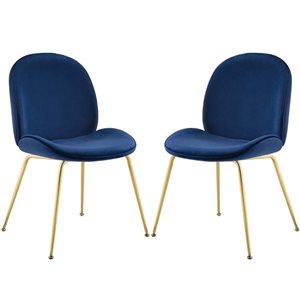 TAKE ME HOME Blue Sakura Velvet Chair - Set of 2