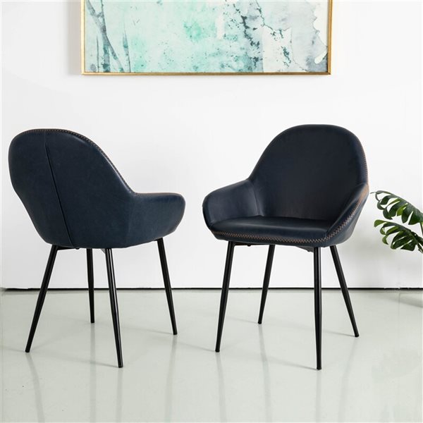TAKE ME HOME Harold Black Chair withArms - Set of 2