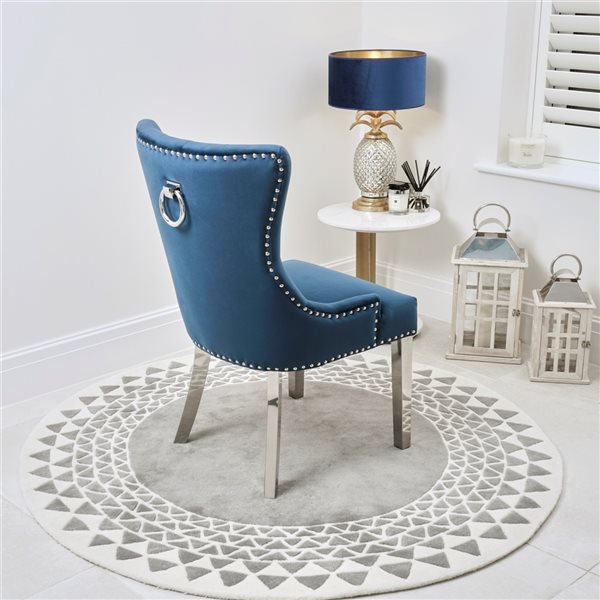 TAKE ME HOME Modern Presi Blue Velvet Chair Set Of 2 CHAZB 5216BLU RONA   331064954 MainImage 001 L 