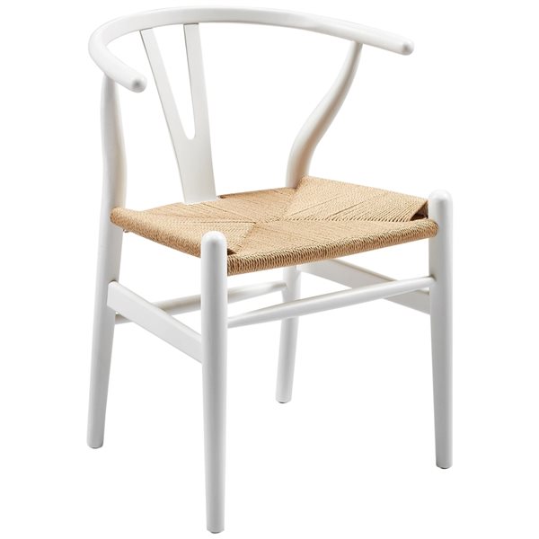 TAKE ME HOME White Cord Wood Chair - Set of 2 WOS90-3WN | RONA