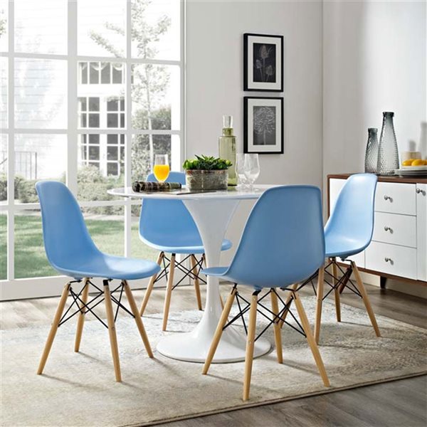 TAKE ME HOME Louvre Light Blue/Wood Chair - Set of 2