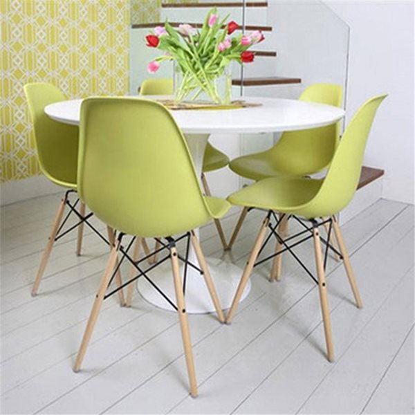 TAKE ME HOME Louvre Apple Green/Wood Chair - Set of 2