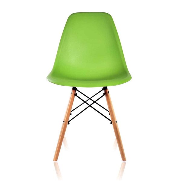 TAKE ME HOME Louvre Apple Green/Wood Chair - Set of 2