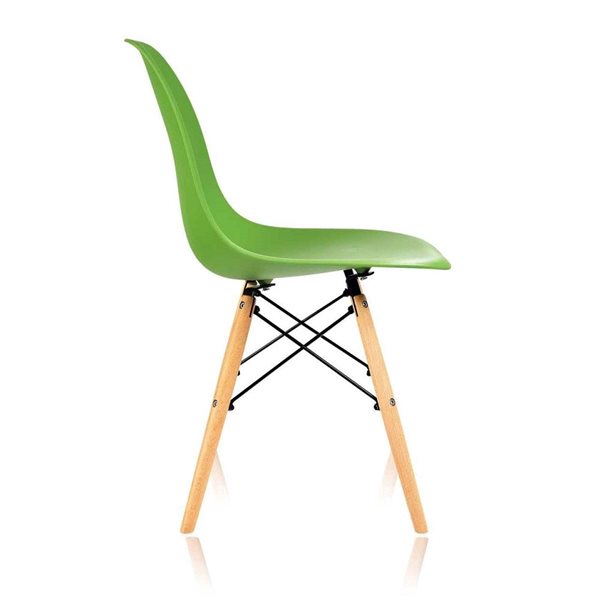 TAKE ME HOME Louvre Apple Green/Wood Chair - Set of 2