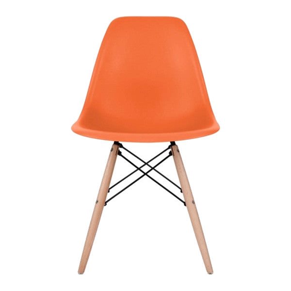 TAKE ME HOME White Round Kid's Play Table with Set of 2 Orange Chairs