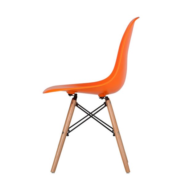 TAKE ME HOME White Round Kid's Play Table with Set of 2 Orange Chairs