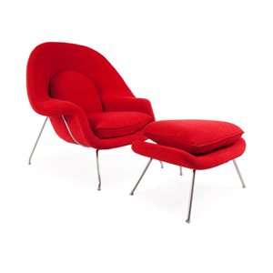 TAKE ME HOME Modern Red Cotton Chaise Lounge