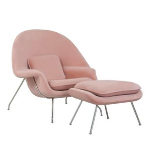 TAKE ME HOME Modern Light Pink Cotton Chaise Lounge