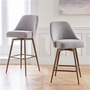 TAKE ME HOME Dove Counter Height (22-in To 26-in) Swivel Bar Stool