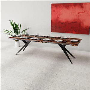 Corcoran Grey Sheesham 108-in x 40-in Dinning Table with Airloft Legs